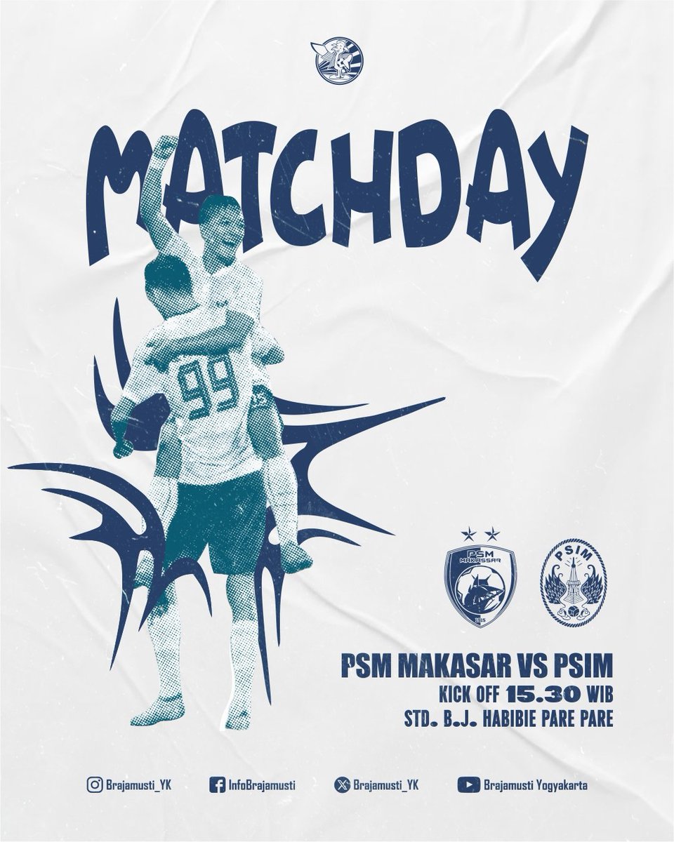 Waktunya Bertandang! ✈️

Hari ini, PSIM Yogyakarta menjalani laga tandang melawan PSM Makassar. Tantangan berat menanti, tapi semangat Laskar Mataram tak pernah padam!

🆚 PSIM vs PSM
⏰ 15.30 WIB | Stadion B.J. Habibie

🕊🕊🕊

#brajamustiyk