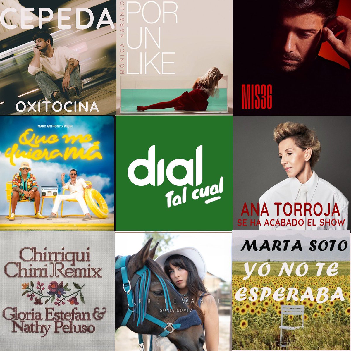 Dial Tal Cual (@dialtalcual) on Twitter photo ¡Ya puedes votar por la canción que quieres que cierre el programa!
Están sonando todas y una de ellas pondrá el broche de oro ❤️
1 <a href="/cepedaoficial/">Luis</a>
2 <a href="/monicanaranjo/">Mónica Naranjo</a>
3 <a href="/pabloalboran/">Pablo Alborán</a>
4 <a href="/MarcAnthony/">Marc Anthony</a>
5 <a href="/Ana_Torroja/">Ana Torroja</a>
6 <a href="/GloriaEstefan/">Gloria Estefan</a>
7 <a href="/ItsmeSoniaGomez/">Sonia Gómez</a>
8 <a href="/martasoto/">Мarta Soto ✨</a> ¡Ya puedes votar por la canción que quieres que cierre el programa!
Están sonando todas y una de ellas pondrá el broche de oro ❤️
1 <a href="/cepedaoficial/">Luis</a>
2 <a href="/monicanaranjo/">Mónica Naranjo</a>
3 <a href="/pabloalboran/">Pablo Alborán</a>
4 <a href="/MarcAnthony/">Marc Anthony</a>
5 <a href="/Ana_Torroja/">Ana Torroja</a>
6 <a href="/GloriaEstefan/">Gloria Estefan</a>
7 <a href="/ItsmeSoniaGomez/">Sonia Gómez</a>
8 <a href="/martasoto/">Мarta Soto ✨</a>
