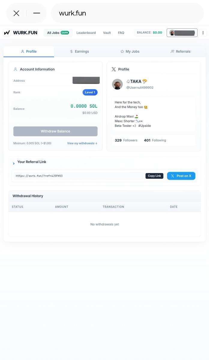 taaka000's tweet image. Do You Know That You Can Earn From Reposts???

Imagine if your X activity can amount to earnings.
Well look no further, cause @WURKDOTFUN got your back.
All you have to do is
▪︎Signup here=》wurk.fun/?ref=4J5FH53
▪︎Connect your Sol wallet
▪︎Verify your X Account ( Must…