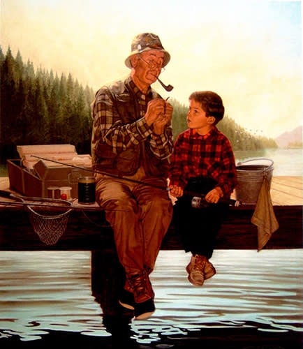 AmericanaAesth's tweet image. Brent Benger —  &apos;The Fishing Lesson&apos;