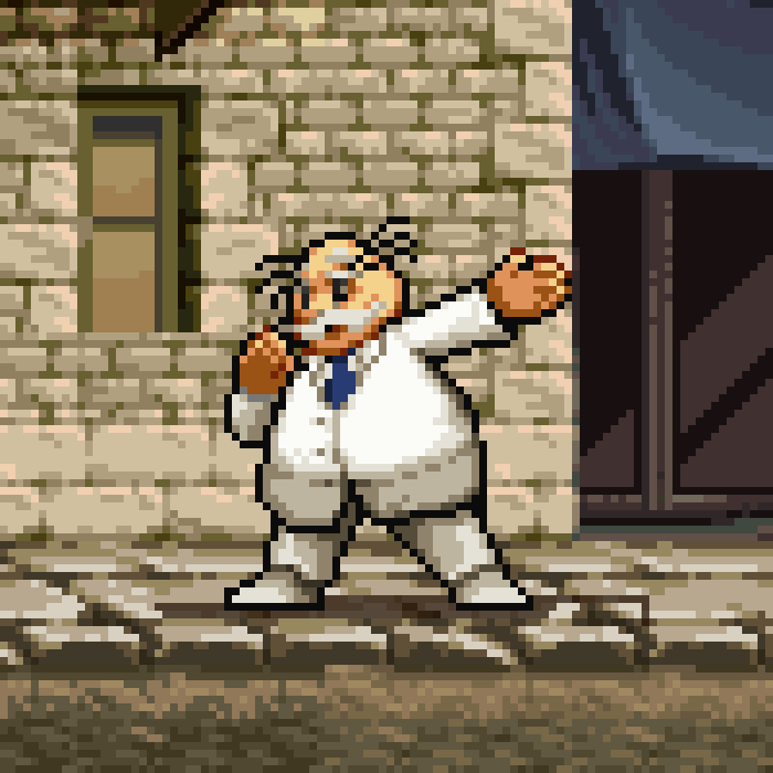 Dez_sprites's tweet photo. Fan art de la botarga del doctor Simi en estilo Metal Slug.
¿Por qué? No tengo ni idea, son las 3 de la mañana y de todos modos ninguno de mis trabajos llegan al público que deseo ¿O quizás es el algoritmo? 

No lo sé

#pixelart #sprites #fanart https://t.co/kSdiUL4jzL