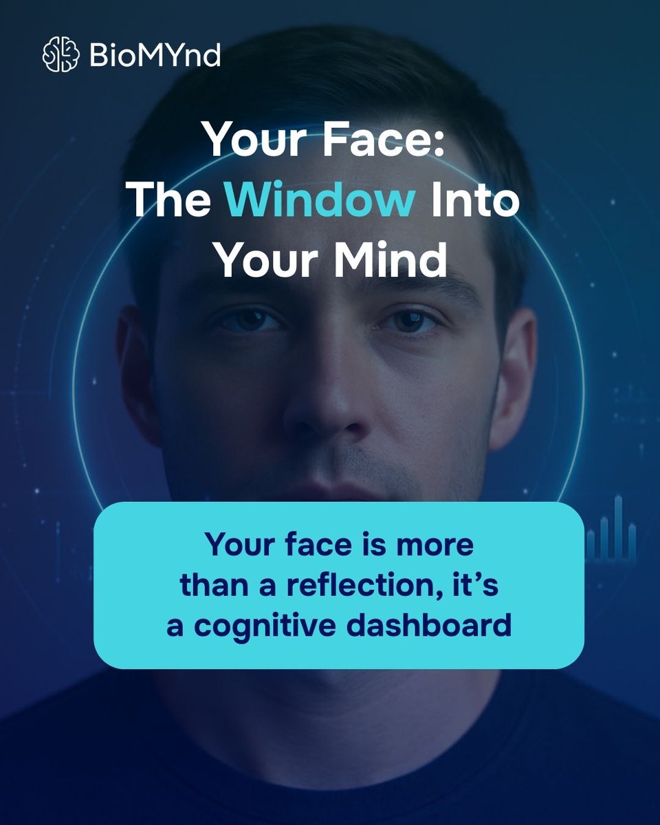 Biomyndofficial's tweet photo. Your face tells a story your mind can’t hide. 🪞✨
From tiny micro-expressions to subtle stress signals, BioMYnd decodes what your brain is feeling and turns it into insights you can act on—so you stay balanced, focused, and resilient.

#BioMYnd #BrainHealth #FacialRecognition https://t.co/TPuH6W19aG