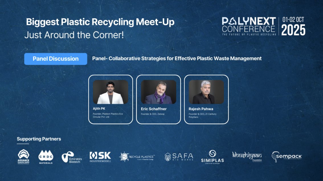 I will be speaking at the Polynext Conference 2025 on Oct1st at Crowne Plaza, Dubai

I’ll be sharing insights on sustainable solutions for plastic waste management, focusing on how innovation and collaboration can drive a circular economy and help reduce environmental impact♻️