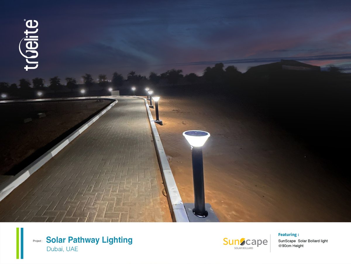 Truelitenergy's tweet image. Solar Pathway Lighting 
Powered by Truelite SunScape Solar Bollards (90cm) , a sleek, eco-friendly solution for safe and stylish illumination.
✅ Energy-efficient
✅ Modern design
✅ Reliable lighting
#Truelite #DubaiProjects #SolarLighting #SolarBollards