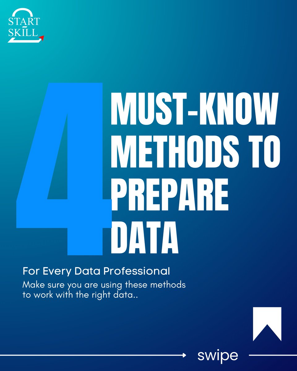 QuickCourse_'s tweet image. 🚀 Mastering data starts with proper preparation!
Here are 4 must-know data prep techniques every data professional should use to ensure accuracy, consistency, and better insights.
Don't just analyze—analyze the right data. 🔍💡
#DataPreparation #DataScienceTips #AnalyticsTools