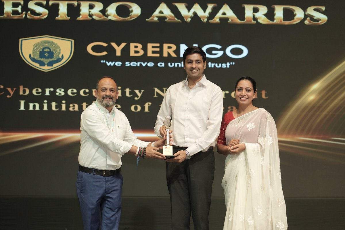 🎖️Cybersecurity Non-Profit Initiative of the Year🎖️

👏Huge applause to <a href="/CyberNgo/">CyberNGO</a> for winning the Maestro Award 2025 – Cybersecurity Non-Profit Initiative of the Year at BSides Ahmedabad0x06! 

A well-deserved tribute to their devotion and impactful role in shaping a safer