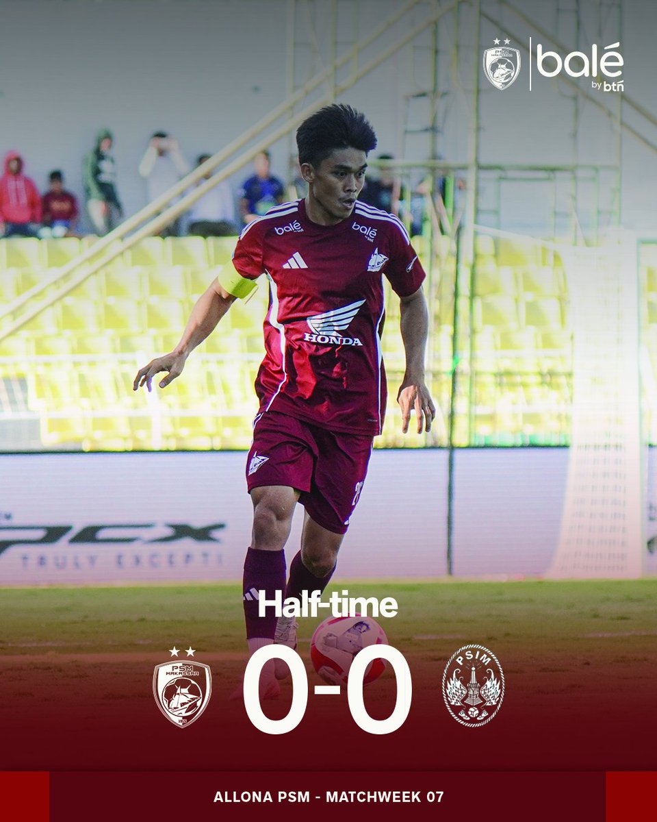 Half Time ⏳

Presented by #BALE by <a href="/bankbtn/">Bank BTN</a>

#Salonpas #LetsMove
#EwakoPSM #PSMMakassar #PSMDAY #PSMvPSIM