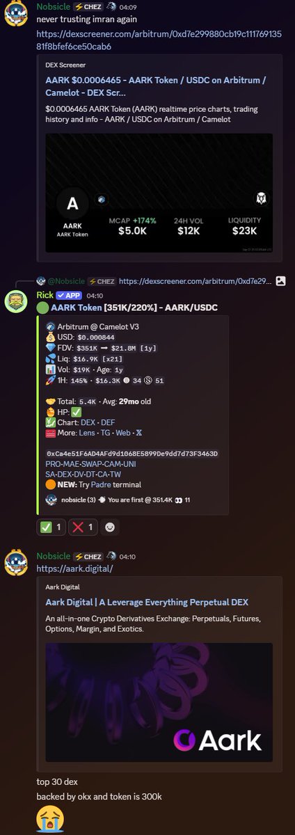 OwariETH's tweet image. 50x on $aark shoutout @Nobsicle 

300k-&amp;gt; 26M