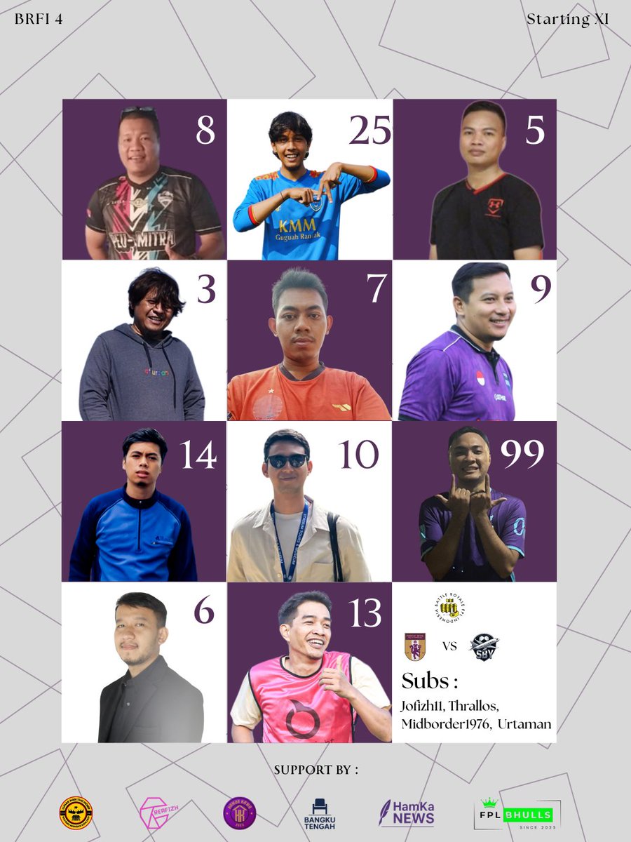 𝐎𝐔𝐑 𝐒𝐓𝐀𝐑𝐓𝚰𝐍𝐆 𝐗𝚰

The purple to take on <a href="/sby_team/">Tim SBY</a>