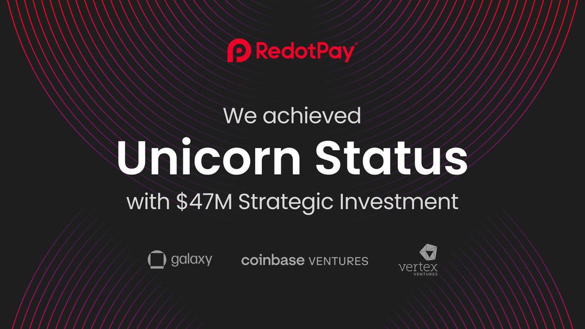 🚀 RedotPay = Unicorn Alert 🚀

RedotPay just raised $47M, pushing total funding close to $87M and hitting unicorn status 🦄. Backed by Coinbase Ventures, Galaxy, Vertex and more.

What is it? 👉 A crypto-payments platform with:
💳 Stablecoin cards (virtual + physical)
🌍 Global