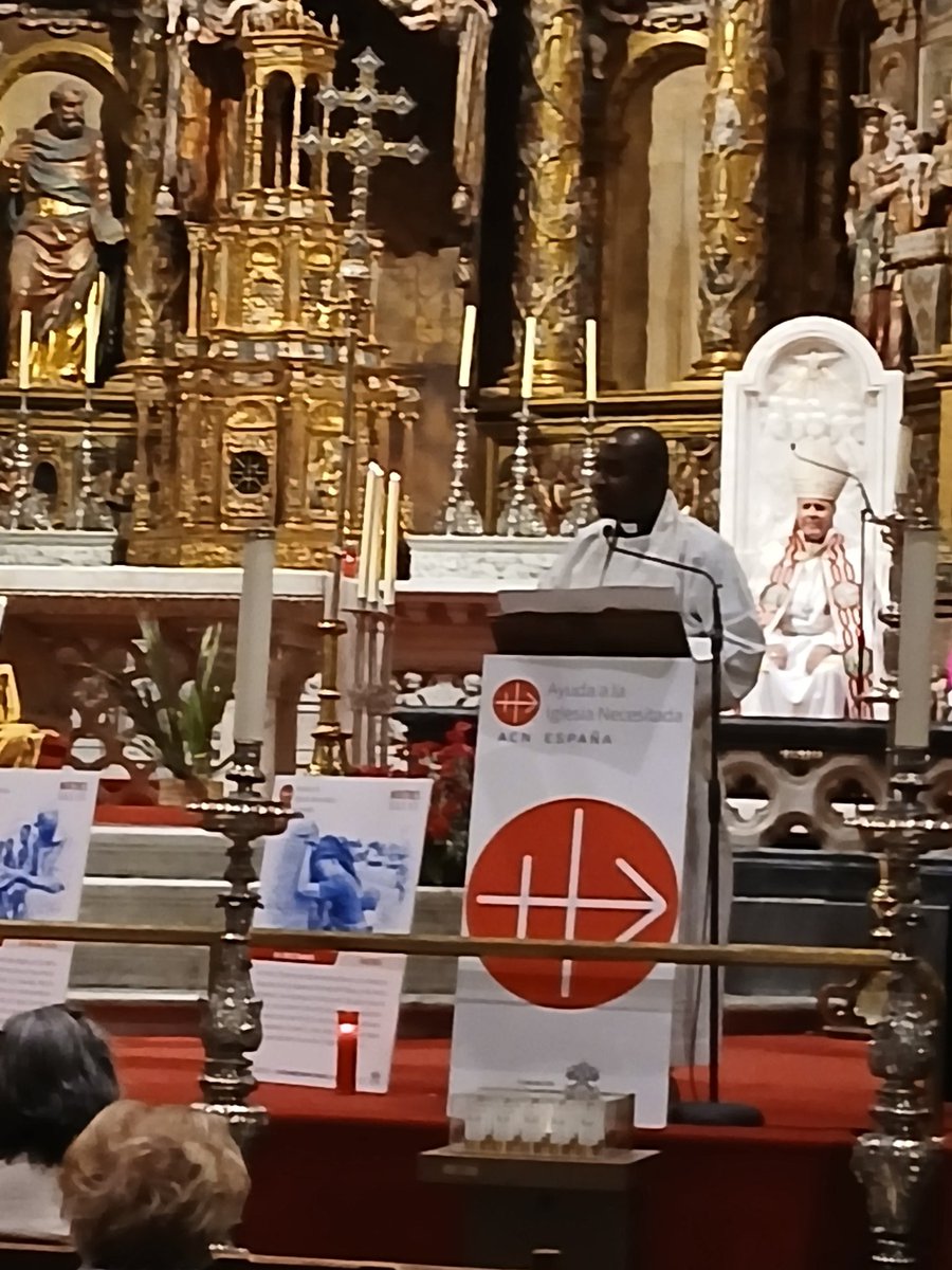 SoyCrespo's tweet photo. Primera Noche de los Testigos de @AyudaIglesNeces en la Catedral de Burgos con la presencia de @MarioIceta @archiburgos y el testimonio en primera persona del P. Patrick Akpabio, sacerdote en Nigeria que nos habló del martirio de miles de cristianos asesinados por su fe https://t.co/iEvKJCw9mc