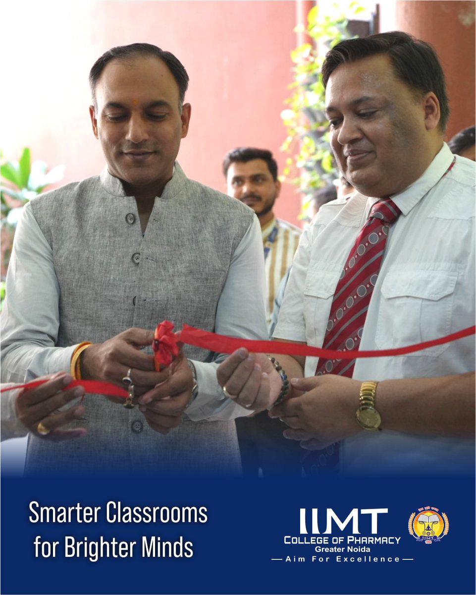 iimtnoida's tweet image. Smart Class Inauguration at IIMT College of Pharmacy! 
We&apos;re thrilled to announce the launch of our state-of-the-art Smart Classrooms, marking a new era of innovative learning at IIMT College of Pharmacy! 
#IIMTPharmacy #SmartClassInauguration #InnovativeLearning #iimtindia