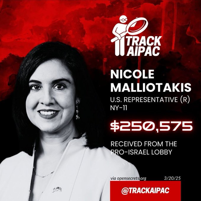 Patricia Real Not Visionary or Fictitious Prewitt (@thepumamama) on Twitter photo <a href="/RepNicole/">Rep. Nicole Malliotakis Office</a> <a href="/HouseForeignGOP/">House Foreign Affairs Committee Majority</a> Nicole, you're a genocide enabler. #MassMurderer
ISRAEL PAYS NICOLE MALLIOTAKIS #BLOODMONEY TO FUND THEIR HORRIFIC GENOCIDE OF THE PALESTINIANS.
NICOLE: How much stolen Palestinian PROPERTY did the Israelis promise you? #WARCRIMINAL <a href="/RepNicole/">Rep. Nicole Malliotakis Office</a> <a href="/HouseForeignGOP/">House Foreign Affairs Committee Majority</a> Nicole, you're a genocide enabler. #MassMurderer
ISRAEL PAYS NICOLE MALLIOTAKIS #BLOODMONEY TO FUND THEIR HORRIFIC GENOCIDE OF THE PALESTINIANS.
NICOLE: How much stolen Palestinian PROPERTY did the Israelis promise you? #WARCRIMINAL