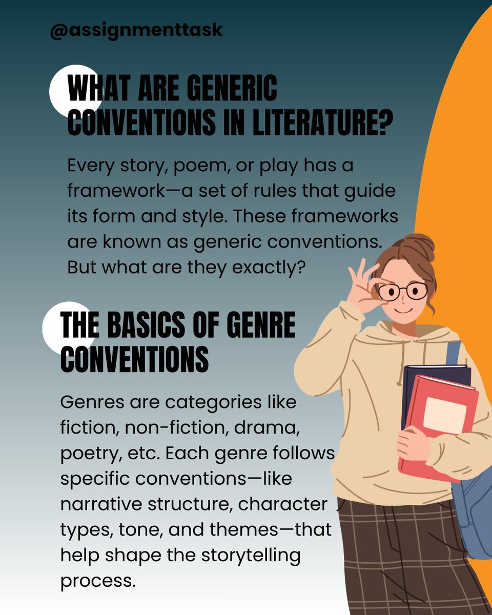 AssignmentTask's tweet image. If you've ever wondered why some novels leave you speechless or why certain poems seem to speak to your soul—it's all thanks to the generic conventions
Check Out: tinyurl.com/24kdvsha
#LiteratureLovers #GenreConventions #Storytelling #PoetryCommunity #assignmenttask