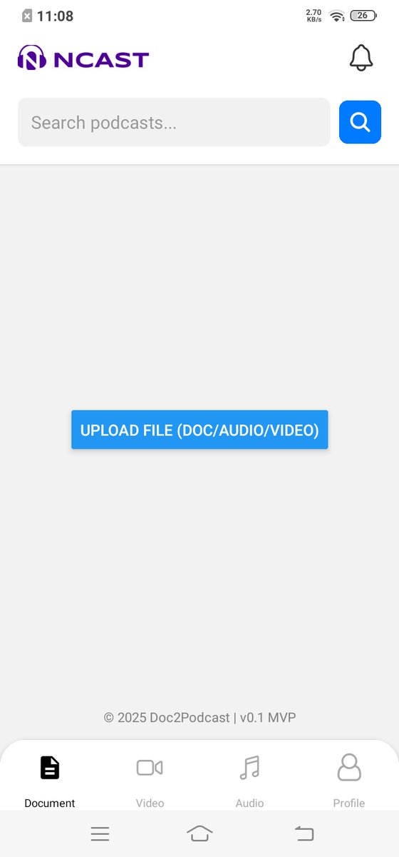 saranraj_c's tweet image. 🚀 Week 1 Progress Check! 
A React Native app to turn DOCUMENTS/VIDEOS into PODCASTS using an LLM!
✅ Auth screens ✅ UI (Upload, Profile) ✅ Audio player prototype with dummy API
The foundation is set. Time to integrate the real AI!
#buildinginpublic #LLM #AI #CodingProgress