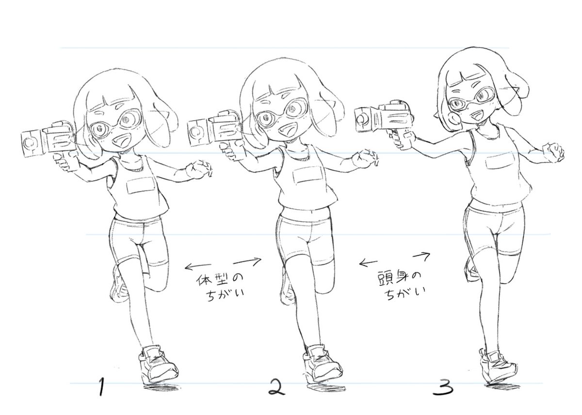 個人的な見解によるスプラ1・2・3のイカちゃんの外見の変化
My personal opinion on the changes in the appearance of Squid in Splatoon 1, 2, and 3 