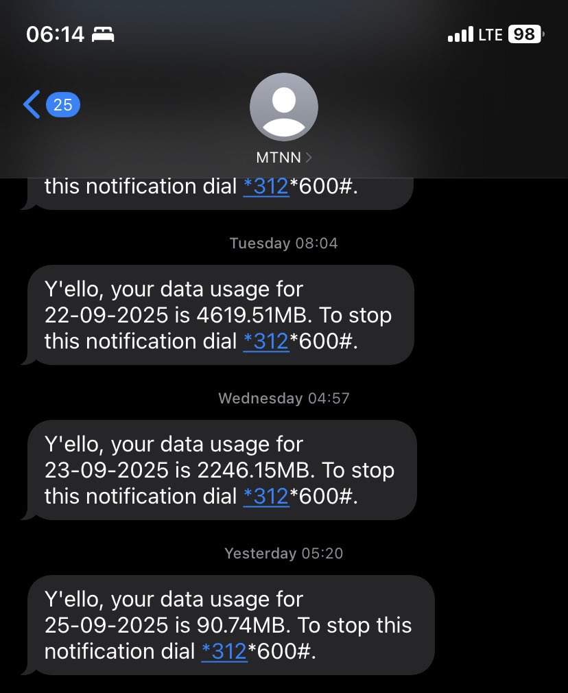 NwambuPrecious's tweet photo. @MTNNG My usage report shows Tue: 4619.51MB + Wed: 2246.15MB = 6865.66MB (~6.87GB). But 11GB was deducted from my bundle. The “1GB left” shown on Wed was part of Wed’s 2246MB. Over 4GB missing. Please reconcile. https://t.co/XjSLYb1GQu