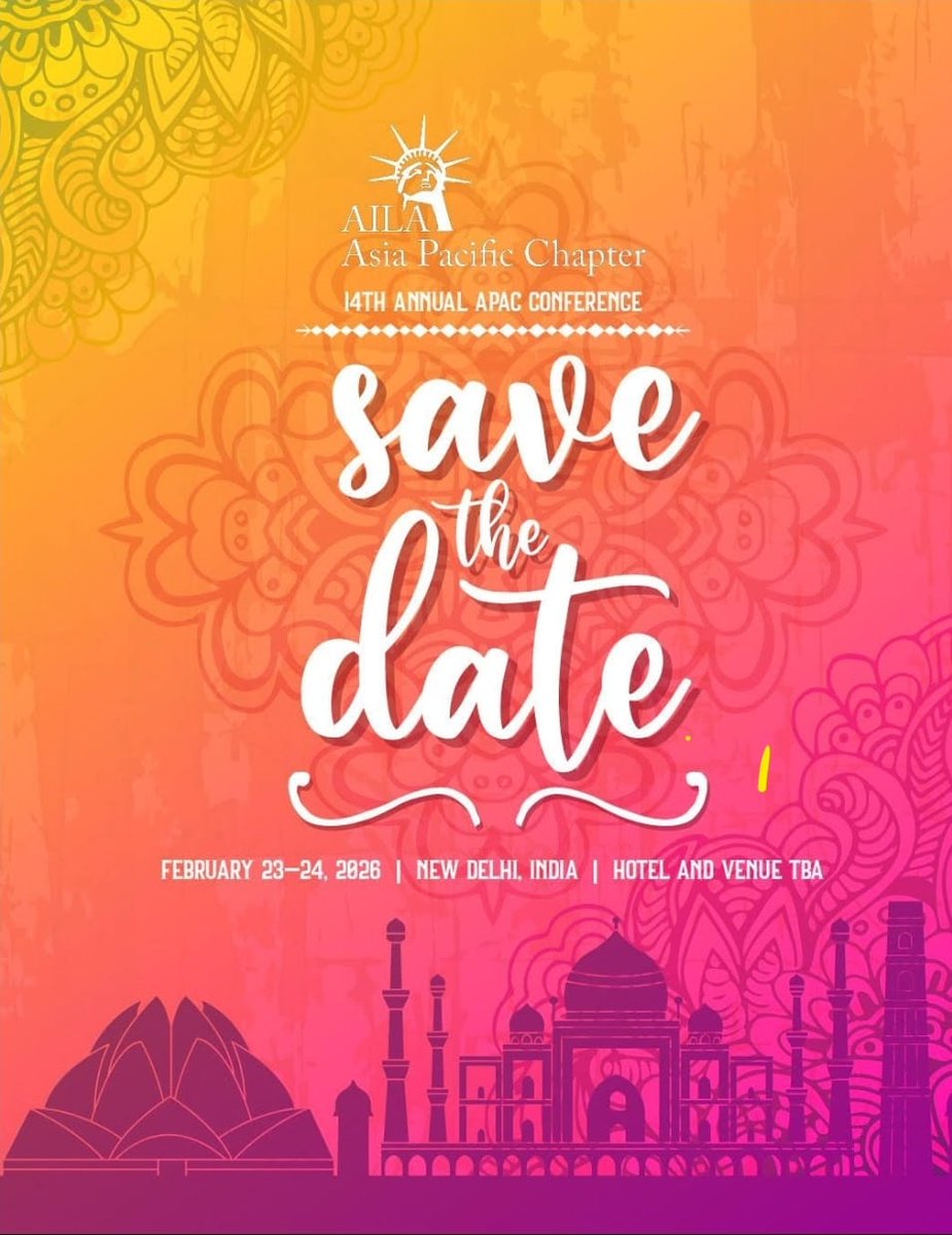 daniel_s_larson's tweet image. Honored to be a panelist at the APAC Annual Conference in New Delhi this Feb on “Comparative Insights into EB-2 NIW &amp;amp; EB-1A: Legal Criteria and Application Strategy.” Excited to join colleagues in India- Hope to see many of you there!🌏✈️ #ImmigrationLaw #APAC2026