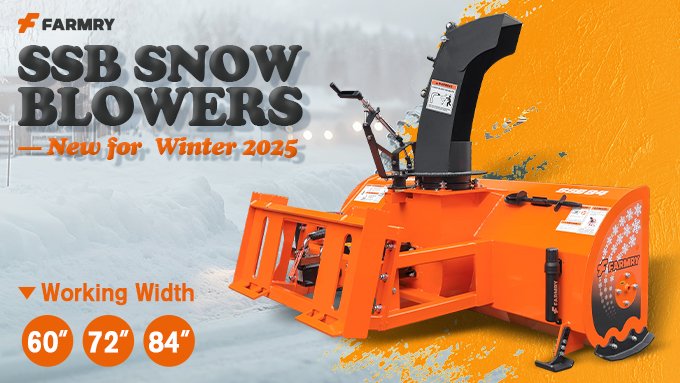 FarmryAttach's tweet photo. ❄️ New for Winter 2025: Farmry SSB Snow Blowers!
60", 72", 84" widths ✅ 22" impeller ✅ 360° chute.
Professional snow removal made easy. ⛄

👉 Shop now: https://t.co/lli7oqUiIM

#SnowBlower #Winter2025 #Farmry https://t.co/VdKvx4xlAm