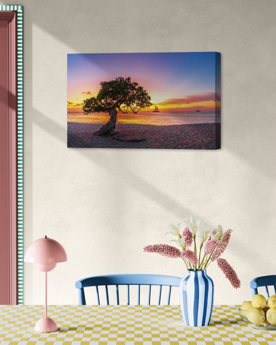 Aruba’s soul in one frame—Eagle Beach, golden hour, and the iconic Fofoti tree. Buy Prints joselloarends.pixels.com

#CoastalWallArt #BeachHouseDecor #InteriorStyling #TropicalHomeDecor #RelaxingSpaces #ArtForInteriors #SereneWallArt #IslandInspiredDecor #GoldenHourGlow