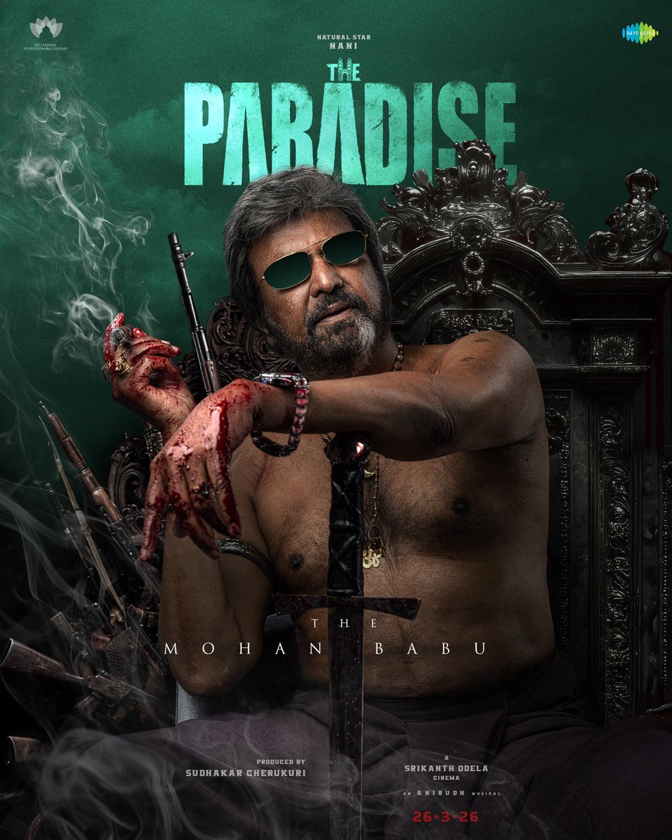Teamodela's tweet photo. Naam hai ‘SHIKANJA MAALIK’ 🦜
Bringing back The Legendary @themohanbabu Garu as ‘SHIKANJA MAALIK’ in #TheParadise to reclaim the peak villainism 🦜

In CINEMAS 𝟐����𝐭𝐡 𝐌𝐀𝐑𝐂𝐇, 𝟐𝟎𝟐𝟔. 
Natural Star @NameisNani in an @odela_srikanth cinema ❤️‍🔥
An @anirudhofficial musical 🎼 https://t.co/Xej1wrpqfm