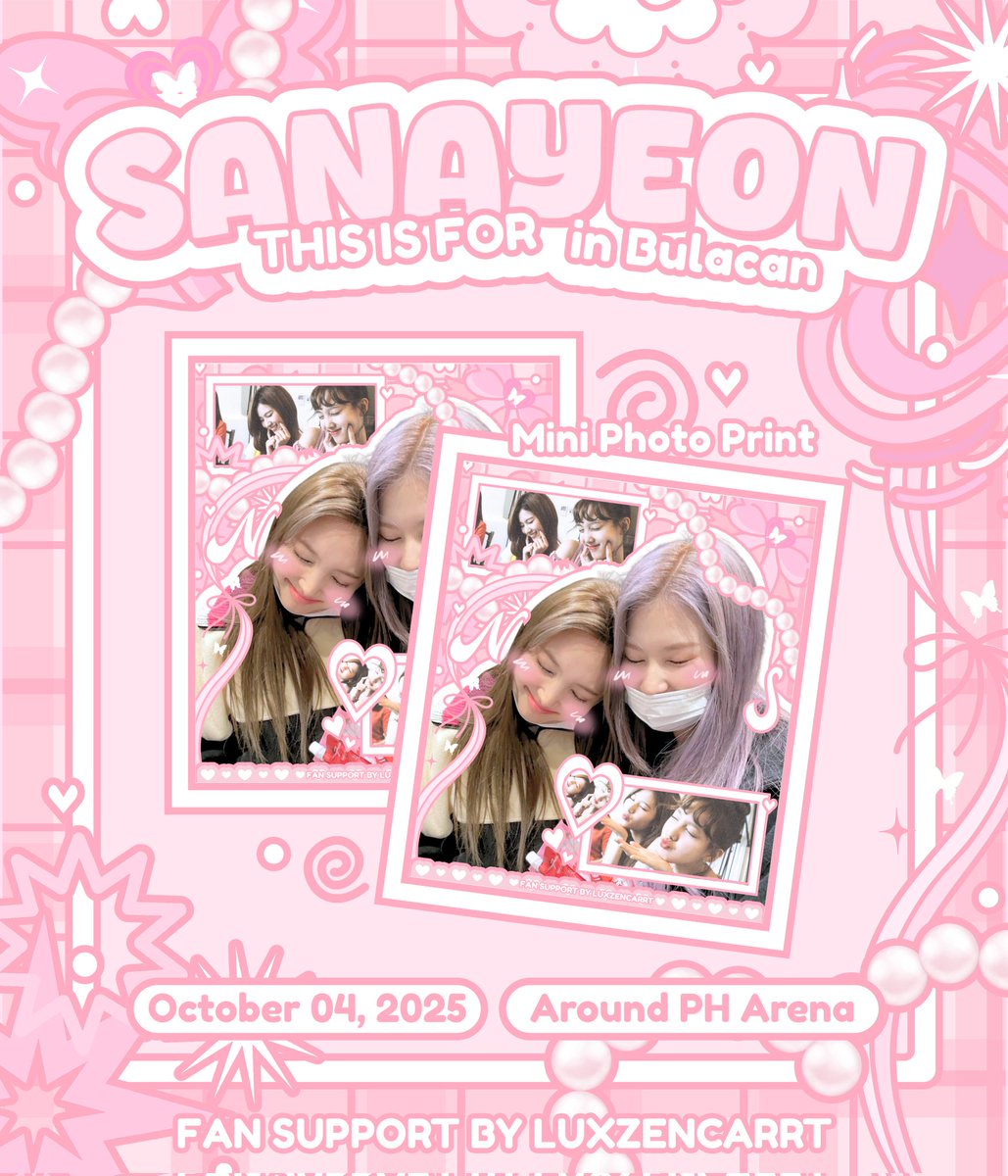 ⠀ ⠀ 

SANAYEON Fan Support 🐰🐹
for THIS IS FOR in Bulacan by <a href="/luxzencarrt/">yumi. IA (busy)</a> ☻

🗓️ Oct. 04, 2025
📍 PH Arena

— strictly 1:1 ratio. 
— just approach me on d-day!
— open for very limited trades.

#TWICE_THISISFOR_WORLD_TOUR
#TWICE_THISISFOR_WORLD_TOUR_BULACAN

͏͏⠀ ⠀