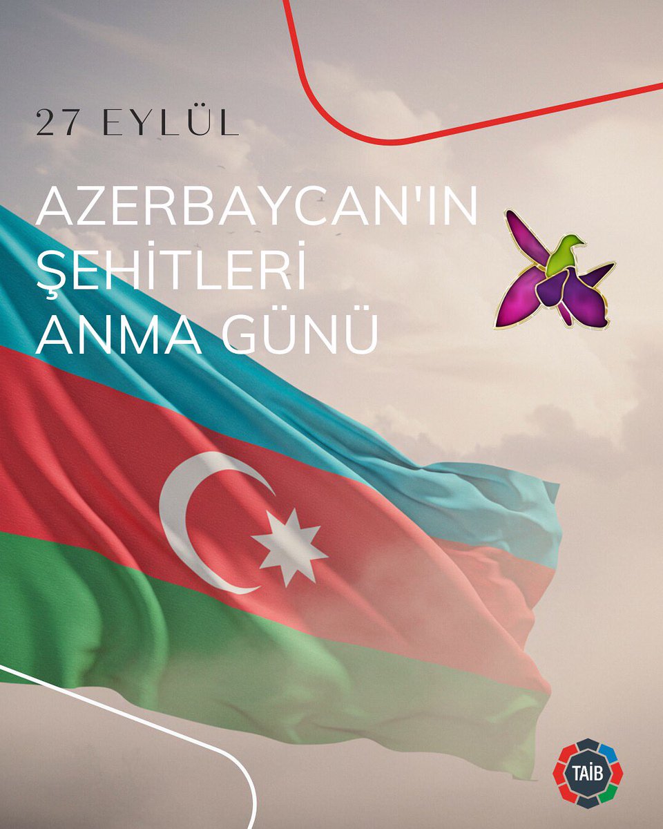 İkinci Karabağ Muharebesi’nde vatan toprağını savunurken şehit düşen kahramanlarımızı, 27 Eylül Azerbaycan Şehitlerini Anma Günü’nde rahmet, minnet ve sonsuz saygıyla anıyor; gazilerimize sevgi ve şükranlarımızı sunuyoruz.

#azerbaycan #türkiye #ikidevletbirmillet #anımgünü
