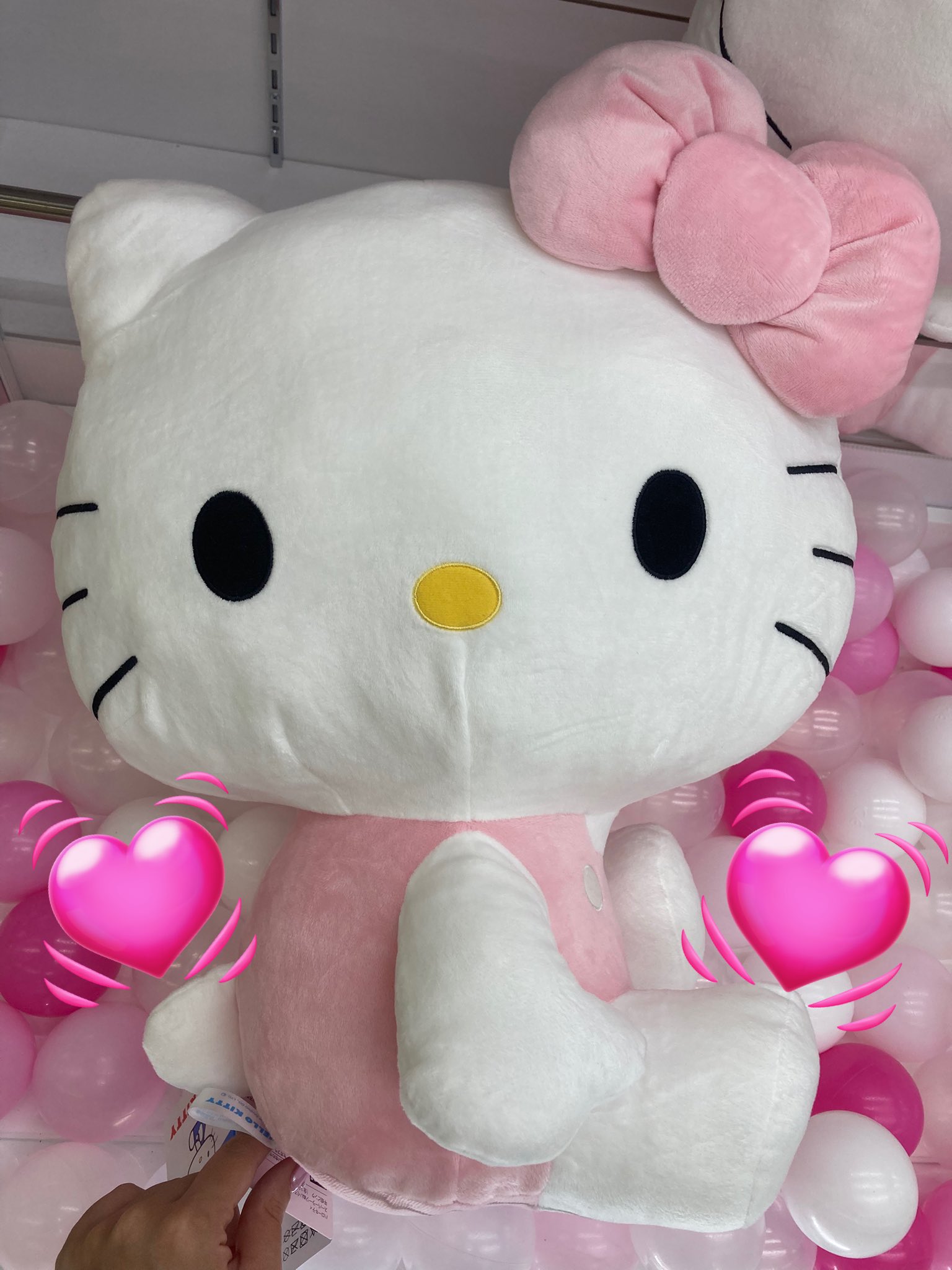 特大　キティちゃん　くま　ぬいぐるみ ピンク　リボン　平成 特大 キティちゃん くま ぬいぐるみ ピンク リボン 平成 - メルカリ