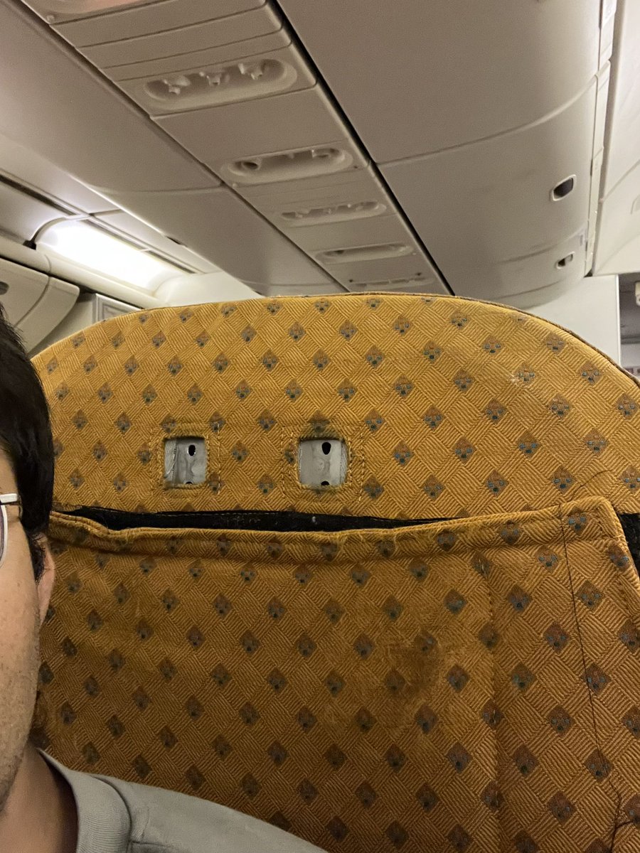 deepgupta_'s tweet photo. @airindia there is no adjustable seat headrest as well. What even am I paying for? 

#airindia https://t.co/fw6Uhtt1on