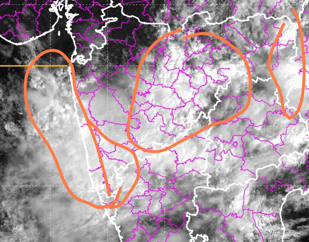 Hosalikar_KS's tweet image. Higher convection cont over konkan including Mumbai off coast &amp;amp; S M Mah, parts of Marathavada &amp;amp; Vidarbha. 
Possibility of mod to heavy during next 3,4 hrs at isol places. 
Marathavada isolated intense spells possibility. 
27/9, 11.15 am