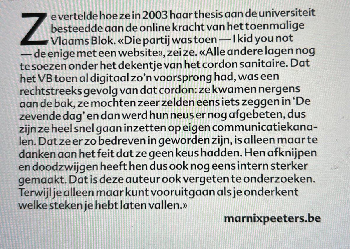 Rake column van Marnix Peeters onder de titel “censuur, het werkt al 50 jaar niet”