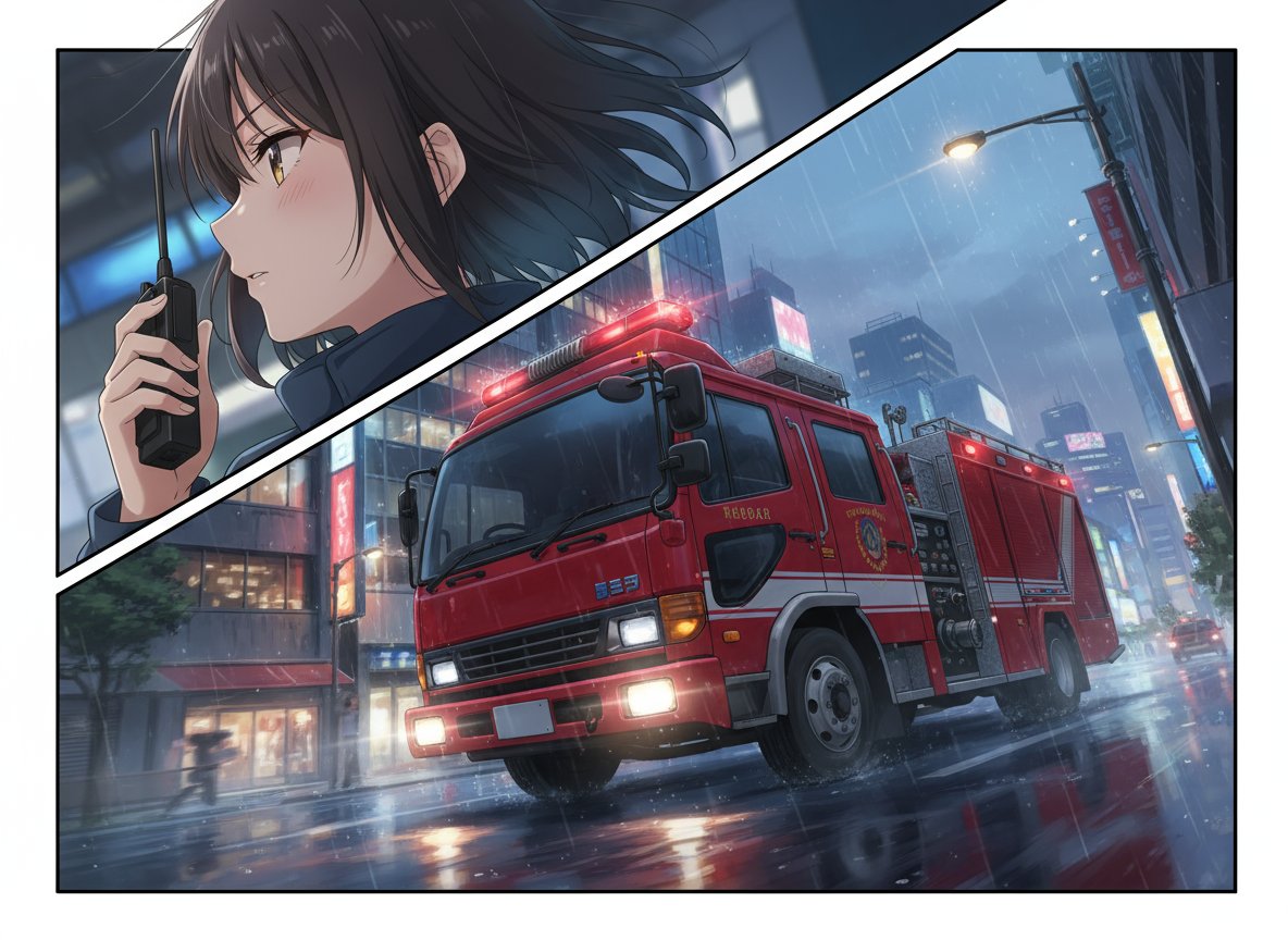 消防車通りまーす