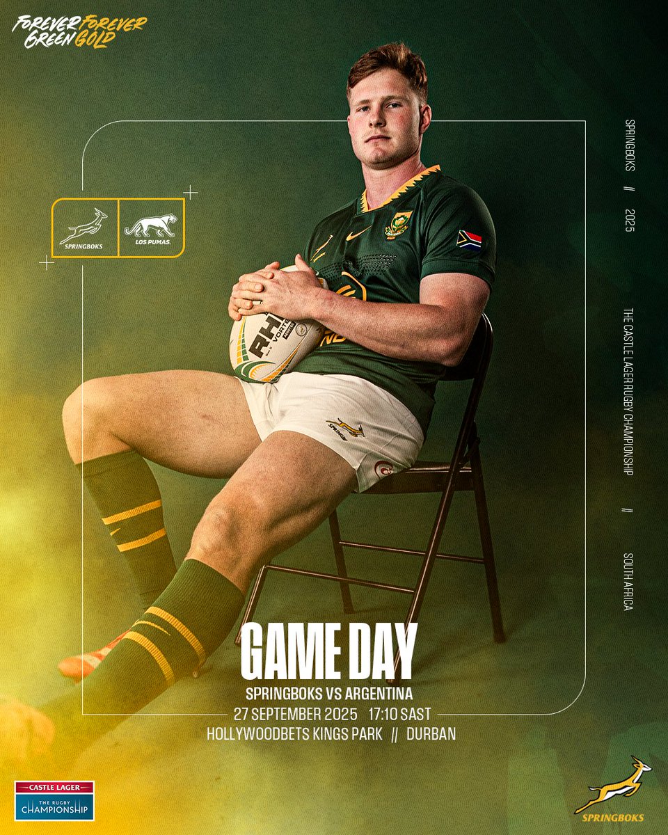 The last battle on home soil for 2025.
The #Springboks are ready to make it count.
Watch the action live on SuperSport.
#ForeverGreenForeverGold