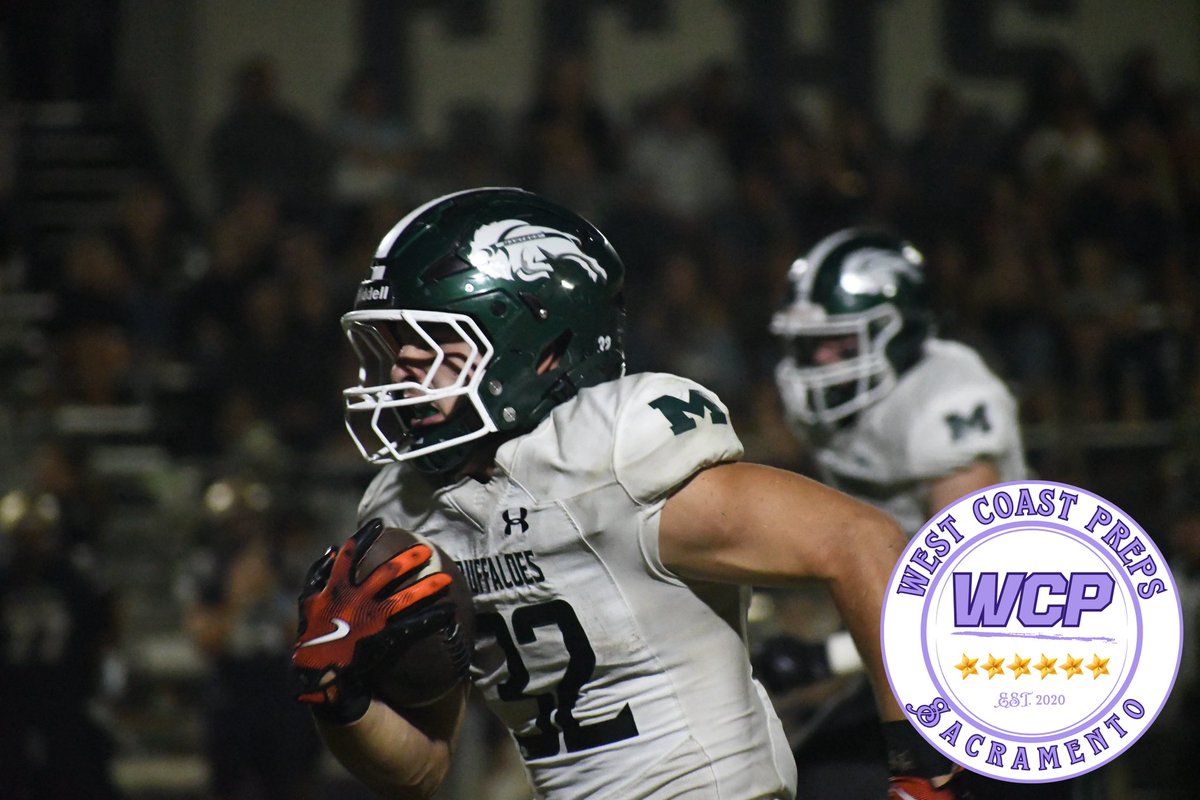 WCPSacramento's tweet photo. No stopping Manteca 🦬 

Buffaloes obliterate Central Catholic, put on running clock to remain perfect. 

And there was an all-time rushing performance 👀 🔥 

Story: https://t.co/7g29hPPVDZ https://t.co/fpNzgmTEQ6