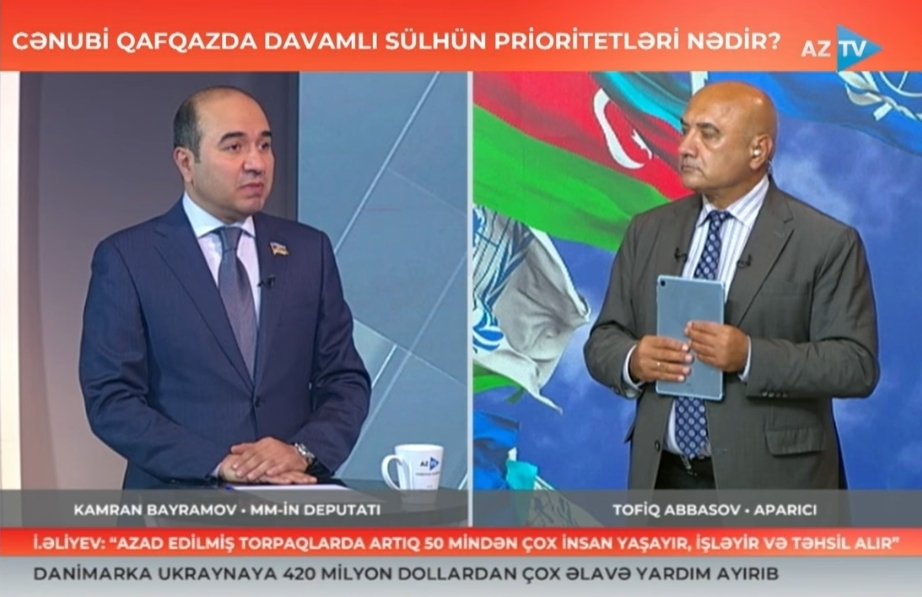 kamranbayramovm's tweet image. #AzTV televiziya kanalında #canlı yayımlanan "Hədəf" verilişində Prezident İlham Əliyevin BMT-nin Baş Assambleyasının 80-ci sessiyasında çıxışını şərh etdik