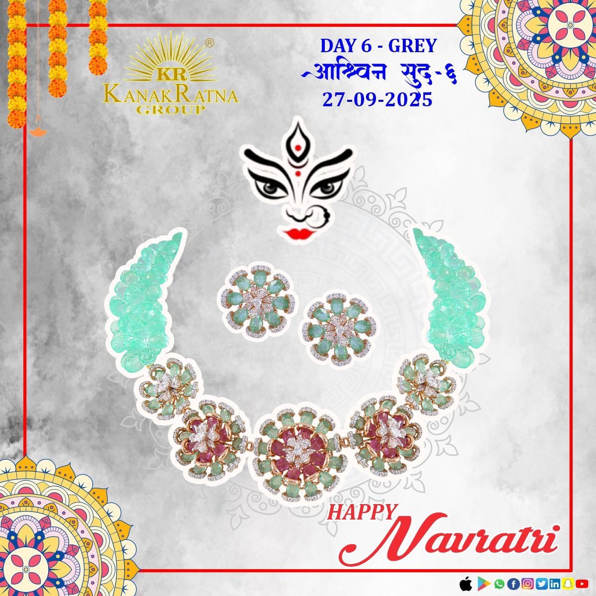 Day Six of Navratri is Dedicated to Maa Katyayani. 
Symbol of Courage and Victory. Maa Blesses With Love , Harmony and Happiness.
Shubh #Navratri
#Kanakratna