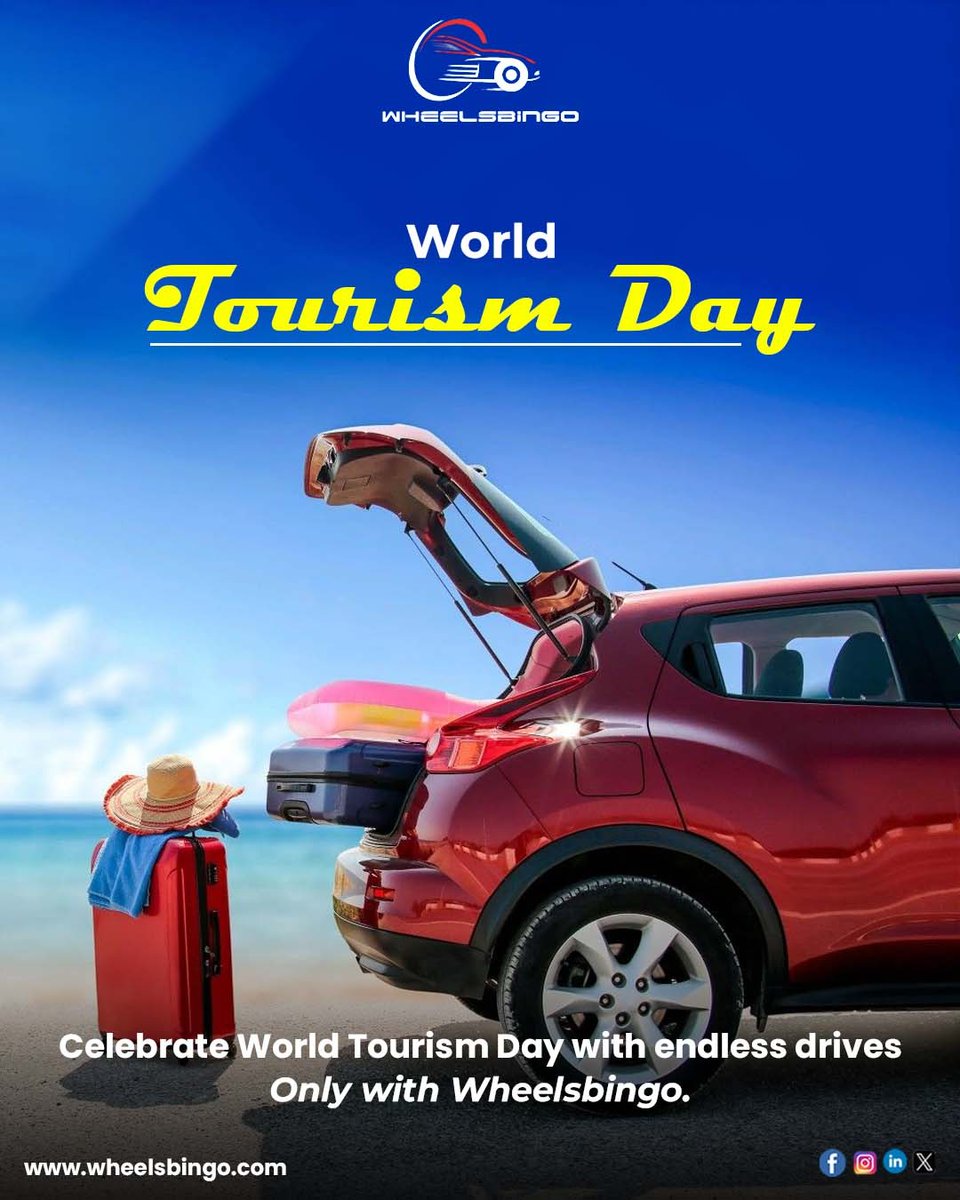 wheelsbingo's tweet photo. 🌍✨ Drive. Explore. Discover.
This World Tourism Day, let the roads lead you to new horizons 🚗💨
Celebrate the joy of endless journeys with Wheelsbingo. 💙
#WorldTourismDay2025 #EndlessJourneys #DriveExploreDiscover #TravelGoals #TourismDay2025 #wheelsbingo https://t.co/rxFm7zx7QW
