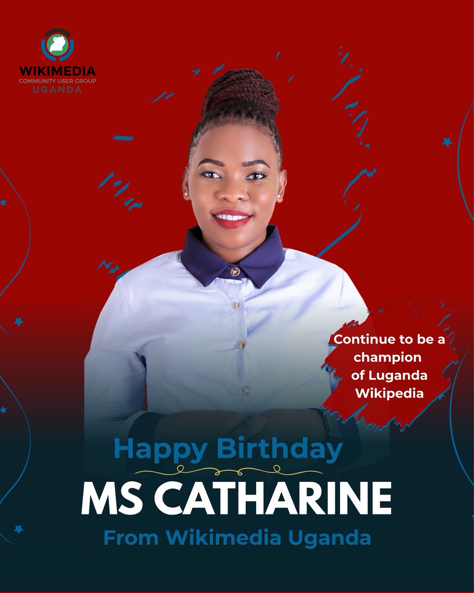 Wikimedia Community User Group Uganda (@wikimediauganda) on Twitter photo Happy Birthday to you, Ms Catharine, a true champion of Luganda Wikipedia!
Your dedication to free knowledge and local language visibility inspires us all.
<a href="/Wikimedia/">Wikimedia Foundation</a> Community User Group Uganda. Enjoy your day
💪 #LugandaWikipedia #WikimediaUG Happy Birthday to you, Ms Catharine, a true champion of Luganda Wikipedia!
Your dedication to free knowledge and local language visibility inspires us all.
<a href="/Wikimedia/">Wikimedia Foundation</a> Community User Group Uganda. Enjoy your day
💪 #LugandaWikipedia #WikimediaUG