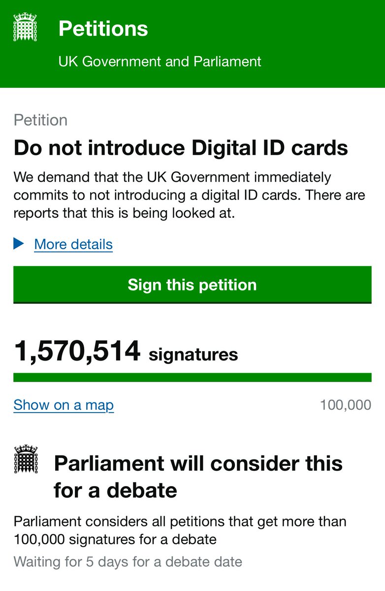 NimoThinks's tweet image. 1.5m and counting. We know debate won’t change much as this government don’t care much what the people think or want, but it sends a message none the less. I added my name, add yours if you haven’t. 

petition.parliament.uk/petitions/7301…