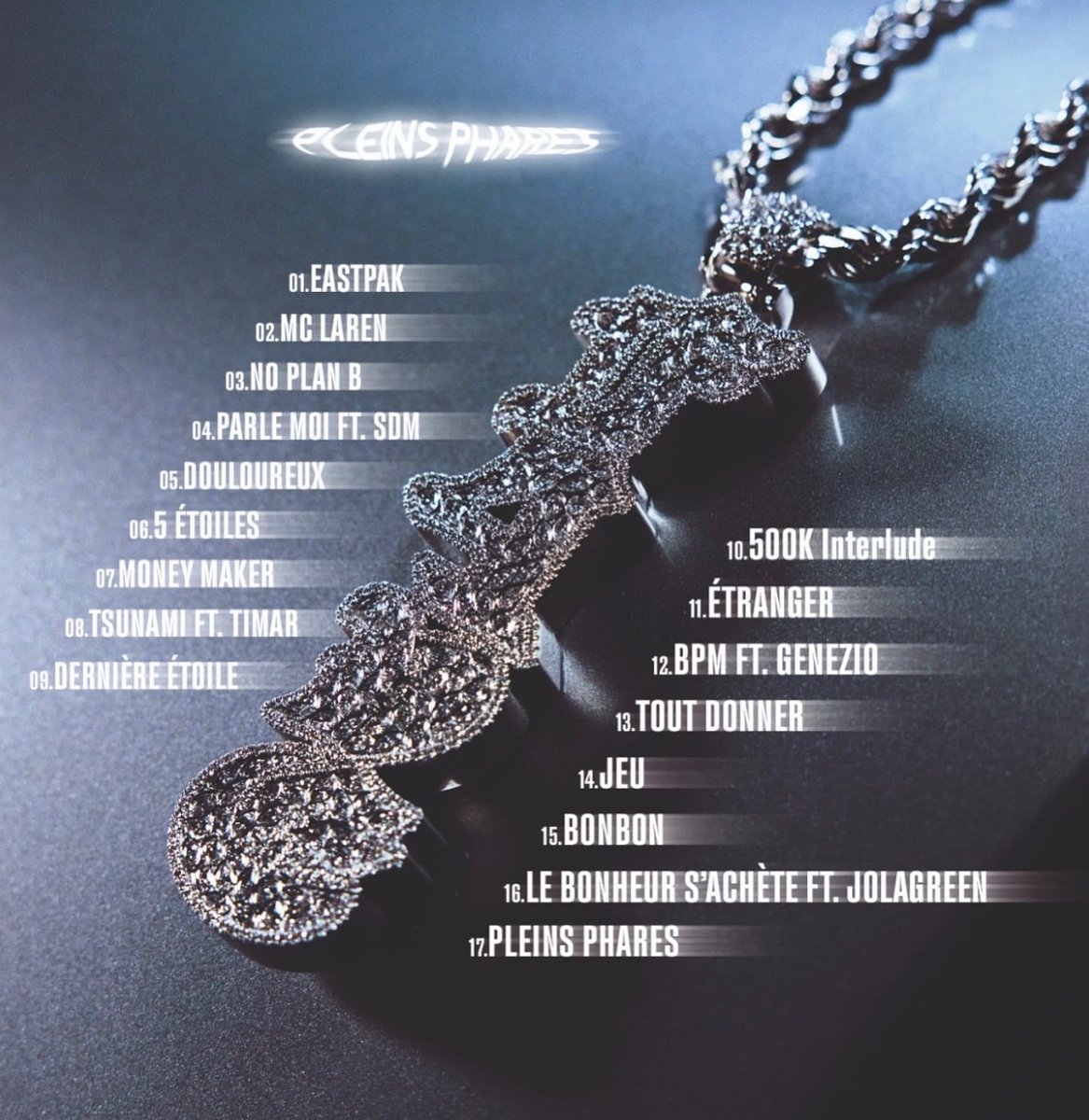 16x16FR's tweet image. #TRACKLIST : Découvre la tracklist du projet "Pleins phares" de Fave à paraître le 10 Octobre !
Feats : @Sdm__92 , @jolagreen23 , @GenezioLV &amp;amp; #Timar 
@favedb95