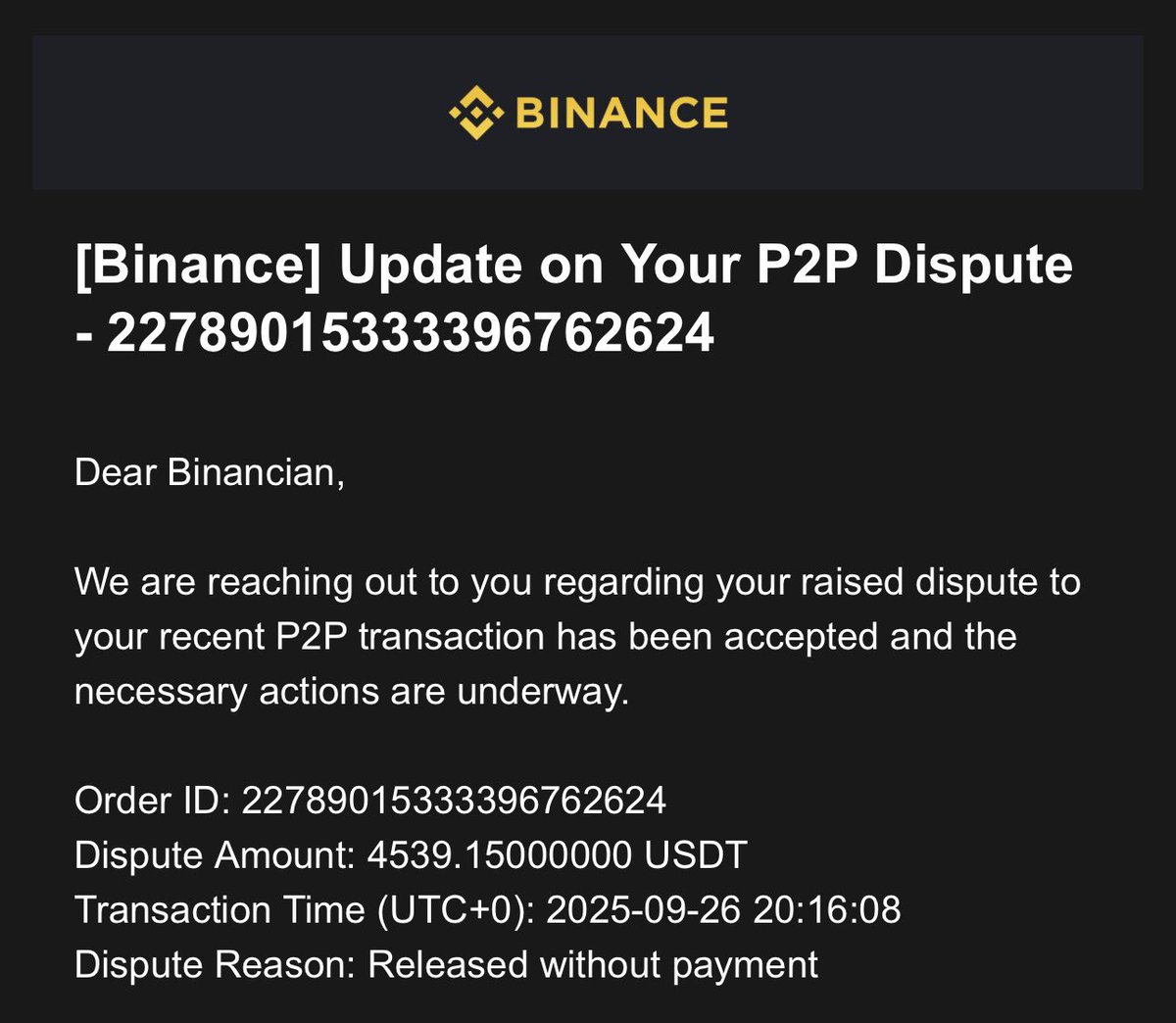 Sharifi_bd's tweet photo. @BinanceHelpDesk I will fill a complaint against the CS released this order! https://t.co/BlMij57pK2