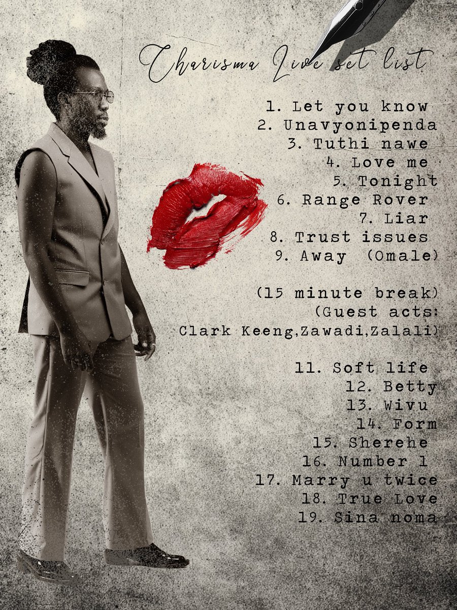 And on that note here is the program and the set list 🫶🏾
You have a few more revision hours 😆