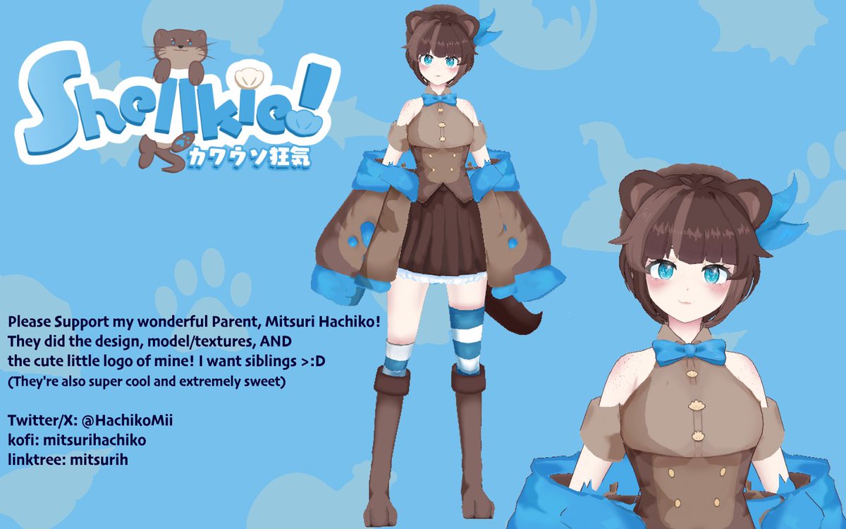 Thank you all for the support! I'm so grateful to everyone for helping me reach my goal!! I will be doing more posts in the future so that you can get to know me even better <3 thank you!!! 🦦🐚🐟

#ModelReveal #Vtuber #ENVtuber