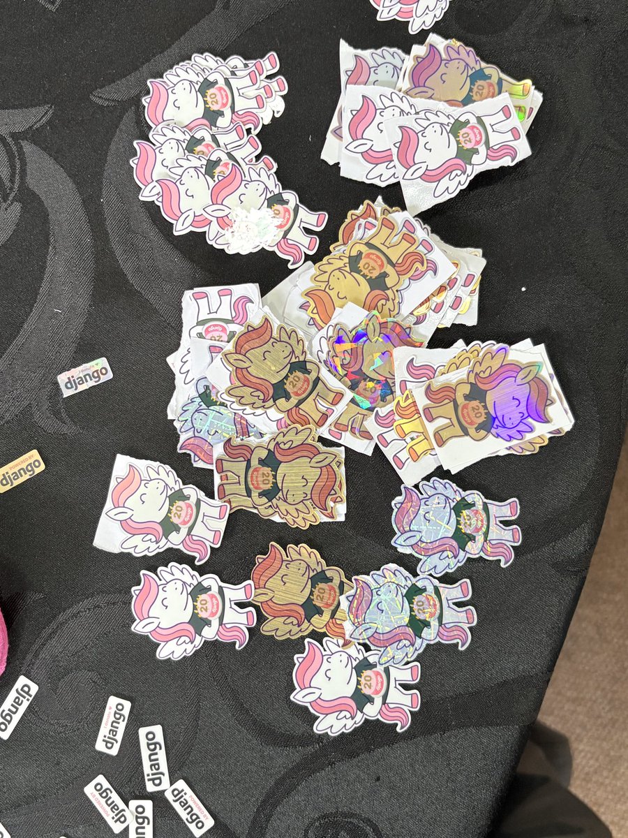 good morning from <a href="/PyconKenya/">Pycon Kenya</a> ,

some good <a href="/djangoproject/">Django</a> stickers here. i know <a href="/thibaud_colas/">Thibaud</a> will be proud to see this ☺️💯