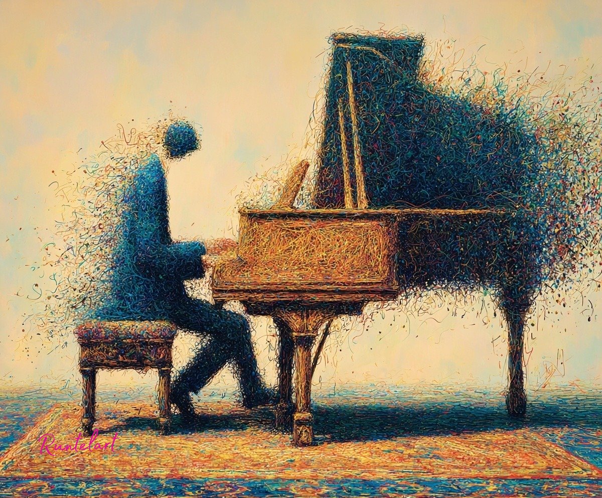 Runtelart's tweet photo. -- "Ephemeral Harmony". π€
-- When music paints what words cannot.
Good morning you lovely peopleβοΈ
#AIart #DigitalPainting #FleetingSymphony #AbstractMusic #SoundAndColor #VisualPoetry https://t.co/JfsASWTofc
