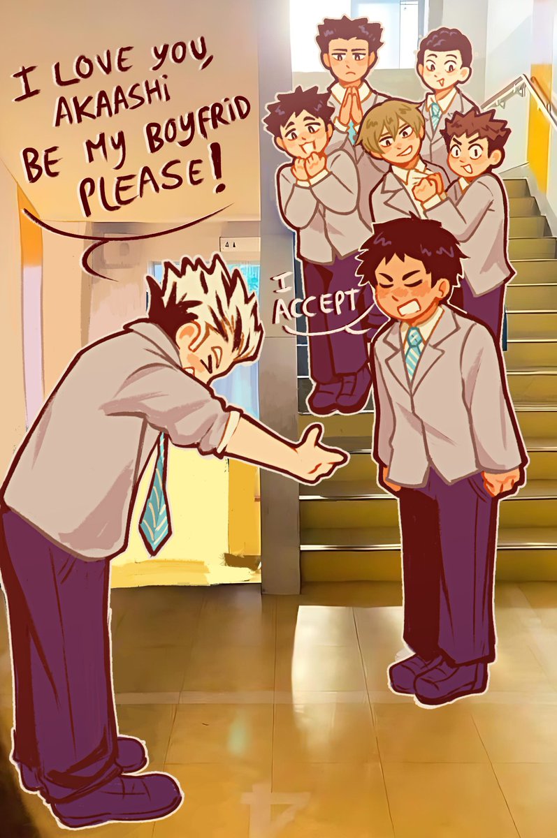 Tenía que hacerlo aaaa #BokuAka 
#haikyuufanart #bokuto #akaashi