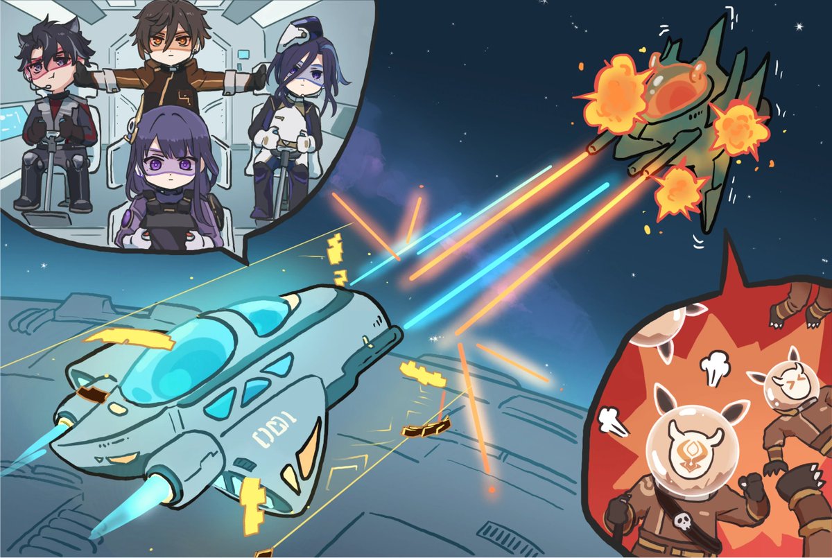 Genshin__Update's tweet photo. Ding - Received a photo from the "Paimon Space Express"
"Look, travelers! Paimon is filming in a real spaceship!"

Congratulatory Artwork by @/xinzoruo 

https://t.co/Mo1EGMZGtC

#GenshinImpact #原神 #원신 https://t.co/30GNHZ0vrD