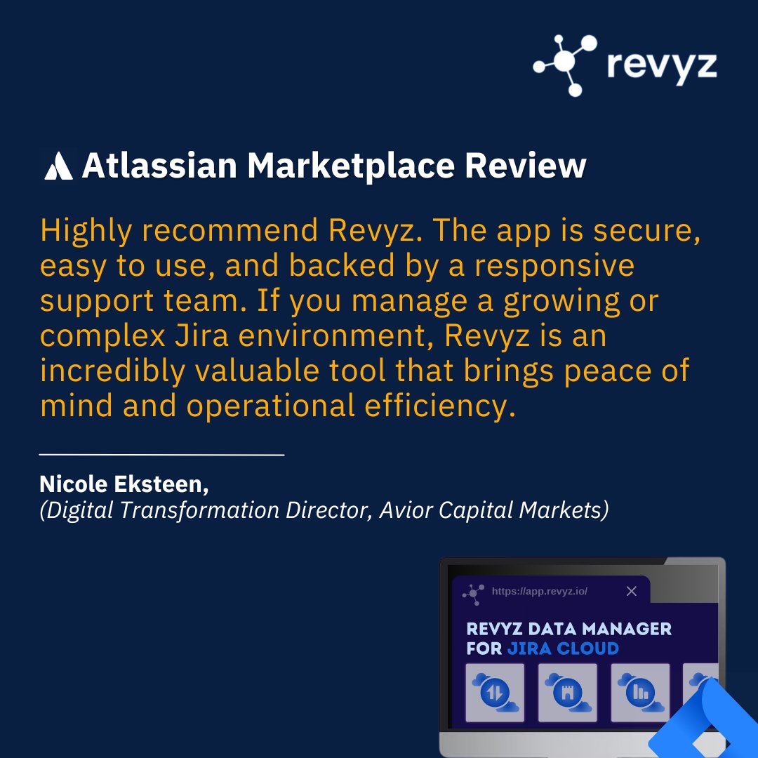 When your Jira environment grows, so do the challenges.

Nicole highlighted how Revyz brings both peace of mind and operational efficiency, all with a responsive support team ready to help.