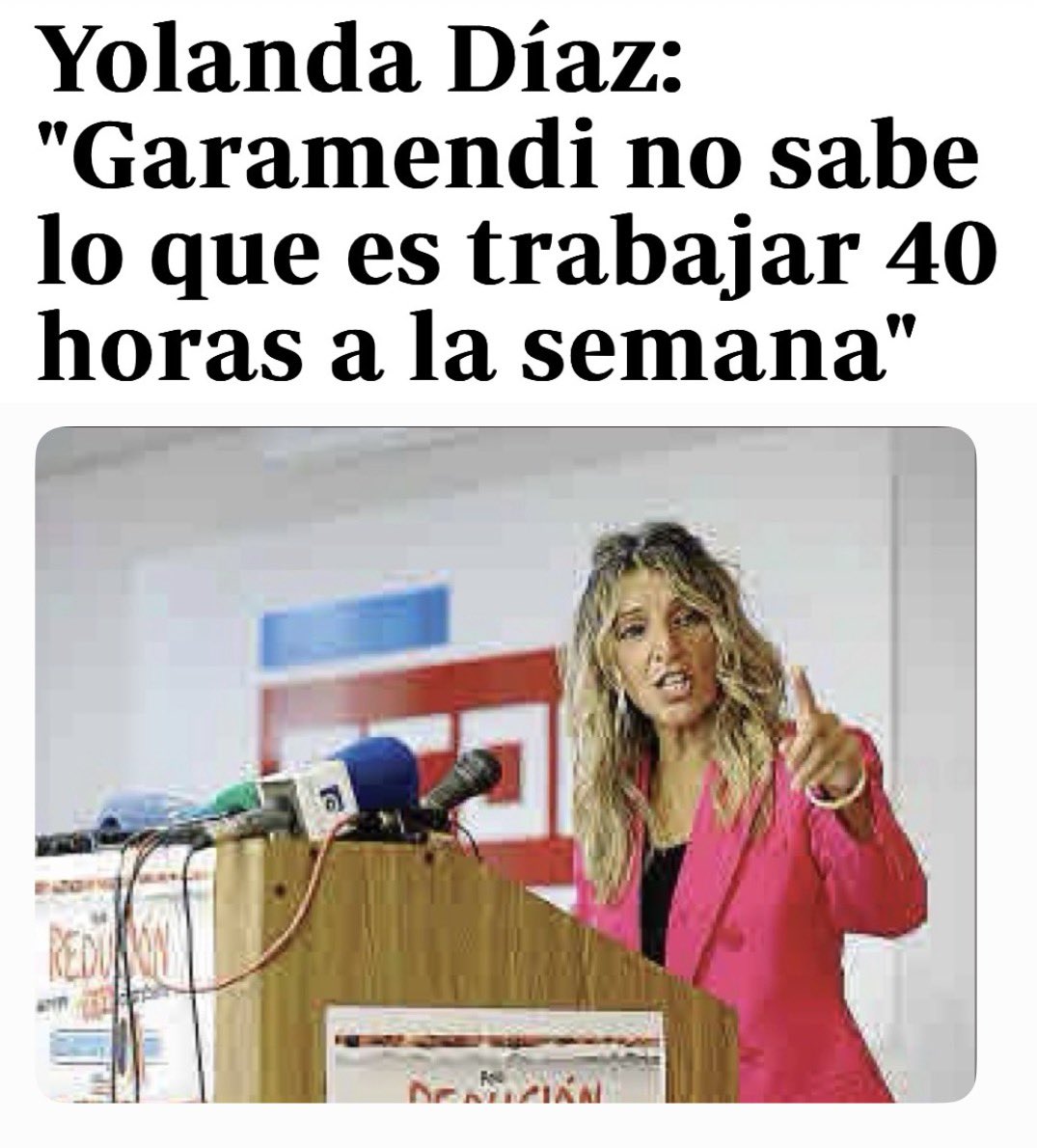 El dedo acusador 👉 e intolerable de una ministra del gobierno de Pedro Sanchez que señala a quienes generan empleo, bienestar y trabajan 24x7.

Los empresarios son aquellas personas anónimas que hacen cosas extraordinarias, como crear empleo y arriesgar su patrimonio.