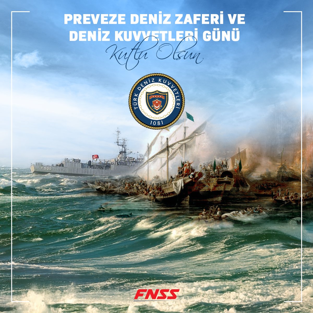 Mavi Vatanımızın koruyucusu, kahraman leventlerimizin Deniz Kuvvetleri Günü’nü kutluyor, şehitlerimizi rahmetle anıyoruz. 

#DenizKuvvetleri #PrevezeDenizMuharebesi